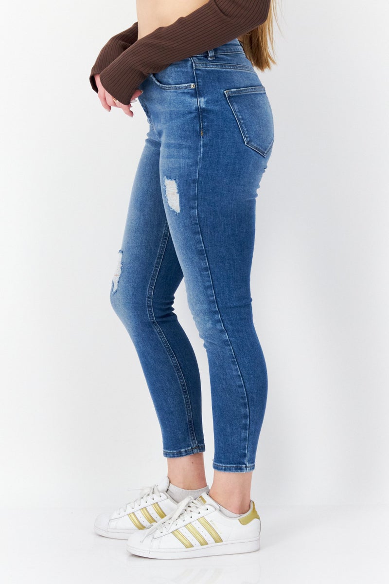 Miss Selfridge Women Petite Wash Stretchable Denim, Blue - Image 3